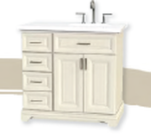 See kitchen and bathroom cabinet showroom displays by Medallion Cabinetry at Lakeville Industries. 