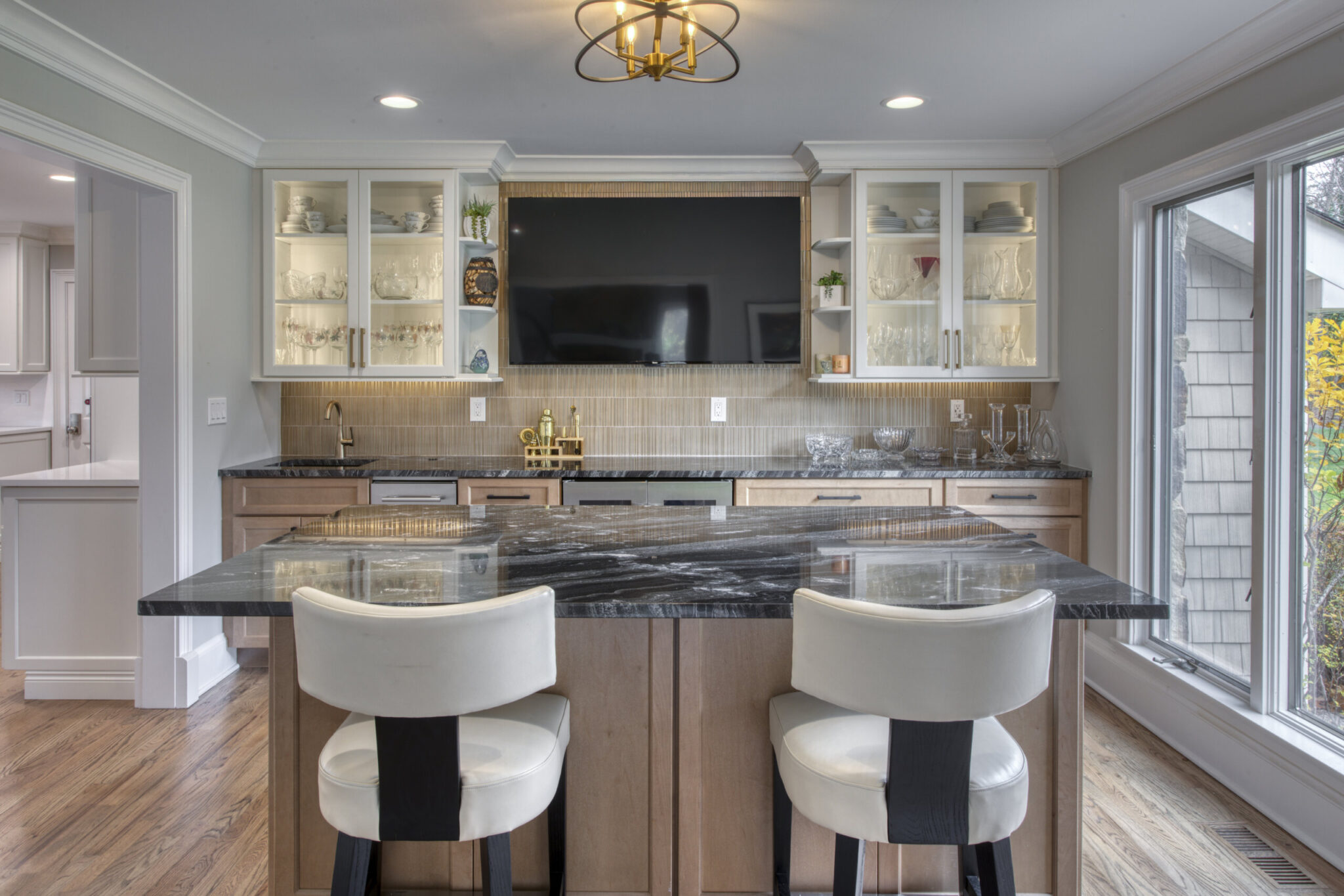 Transitional Kitchen With Classic Cabinetry And Contemporary Stone Surfaces Kitchen Remodel by Lakeville Kitchen & Bath project photo 2